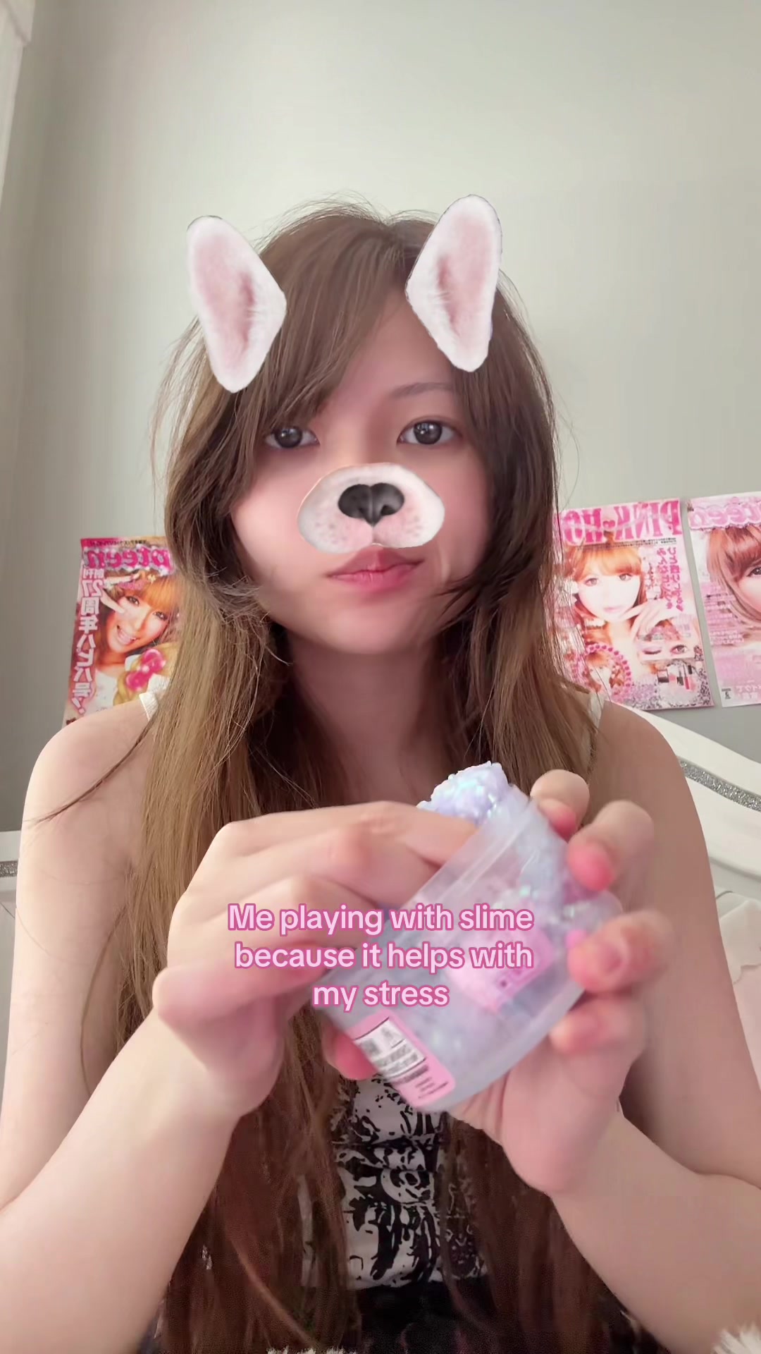 TikTok post by @phokyo for Peachybbies. Caption reads: @Peachybbies Girly Pop slime is so girly pop 🎀....