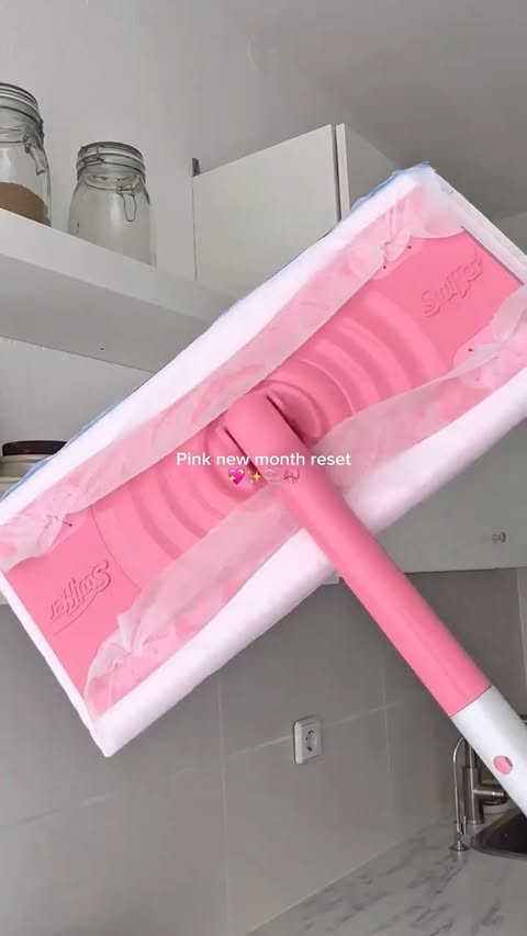 Instagram post by @cleangior for Delomo. Caption reads: Pink new month cleaning reset 💖🫧✨🎀 Wishing you....