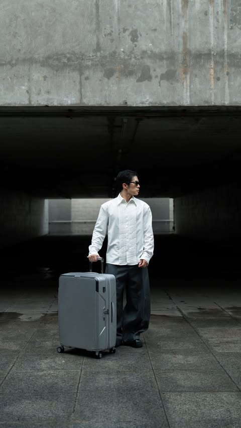 Instagram post by @bobvac for Samsonite. Caption reads: Defy the usual. Go anywhere with Samsonite....