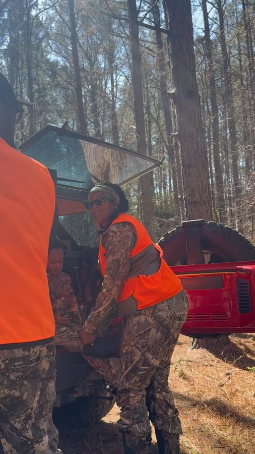 Instagram post by @rain_outdoors for RealTruck. Caption reads: [...] the hunt, and the great outdoors.....