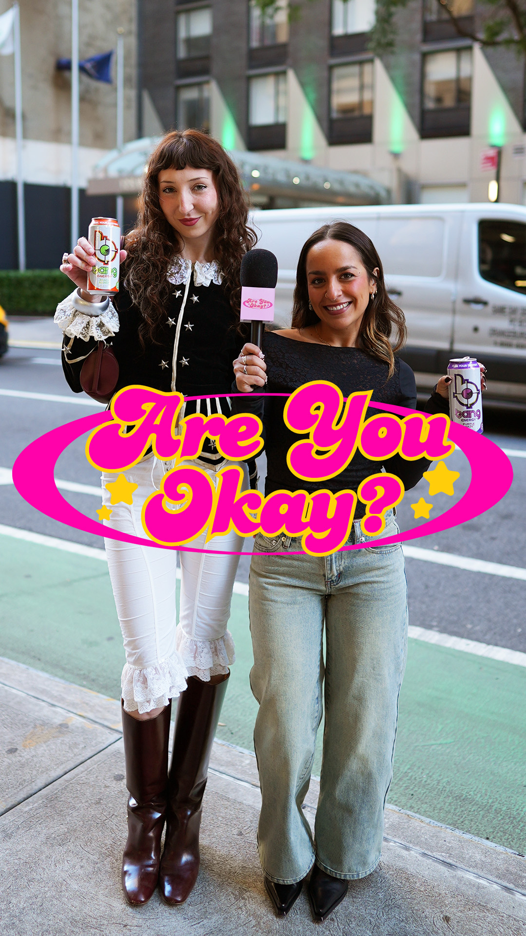 Instagram post by @areyouokayshow for Bang Energy. Caption reads: should we be @bangenergy for halloween? 🎃....