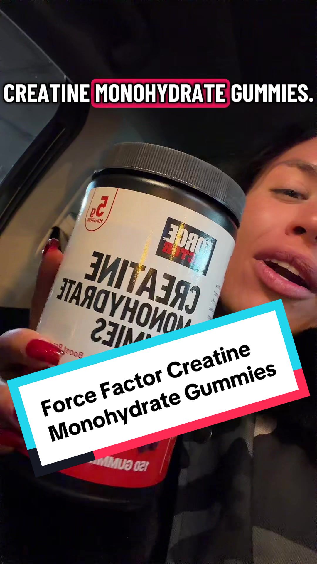 TikTok post by @evaangelina.shoptv for Force Factor. Caption reads: [...] No shaker? Problem solved. 🍬💪 Force Factor....