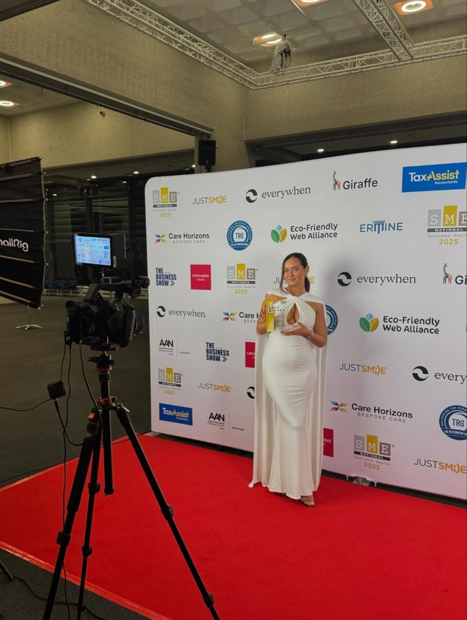 Instagram post by @luciemacleod1 for Hair Syrup. Caption reads: BUSINESS WOMAN OF THE YEAR 2025 🤯🏆✨

so so....