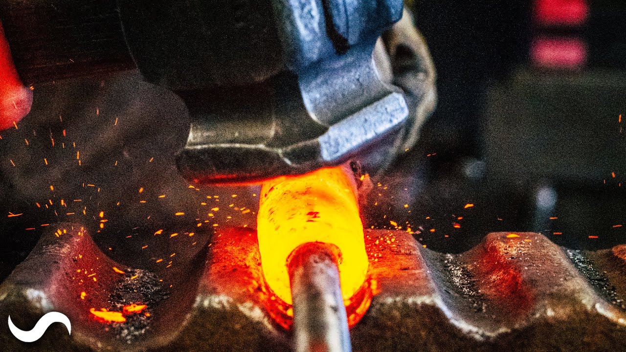 YouTube post by @AlecSteele for Soundstripe. Caption reads: Forging Barrels Like It's 1718.