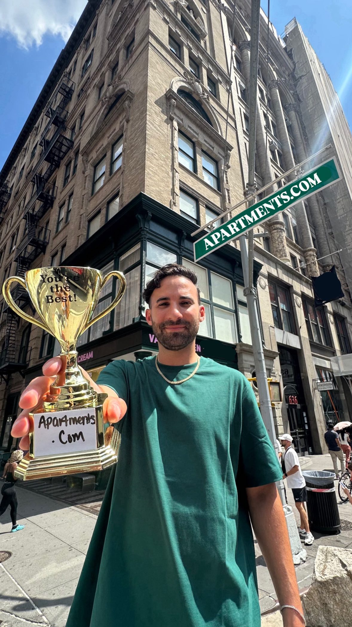 Instagram post by @troypress for Apartments. Caption reads: #ad I really thought finding an apartment in NYC....