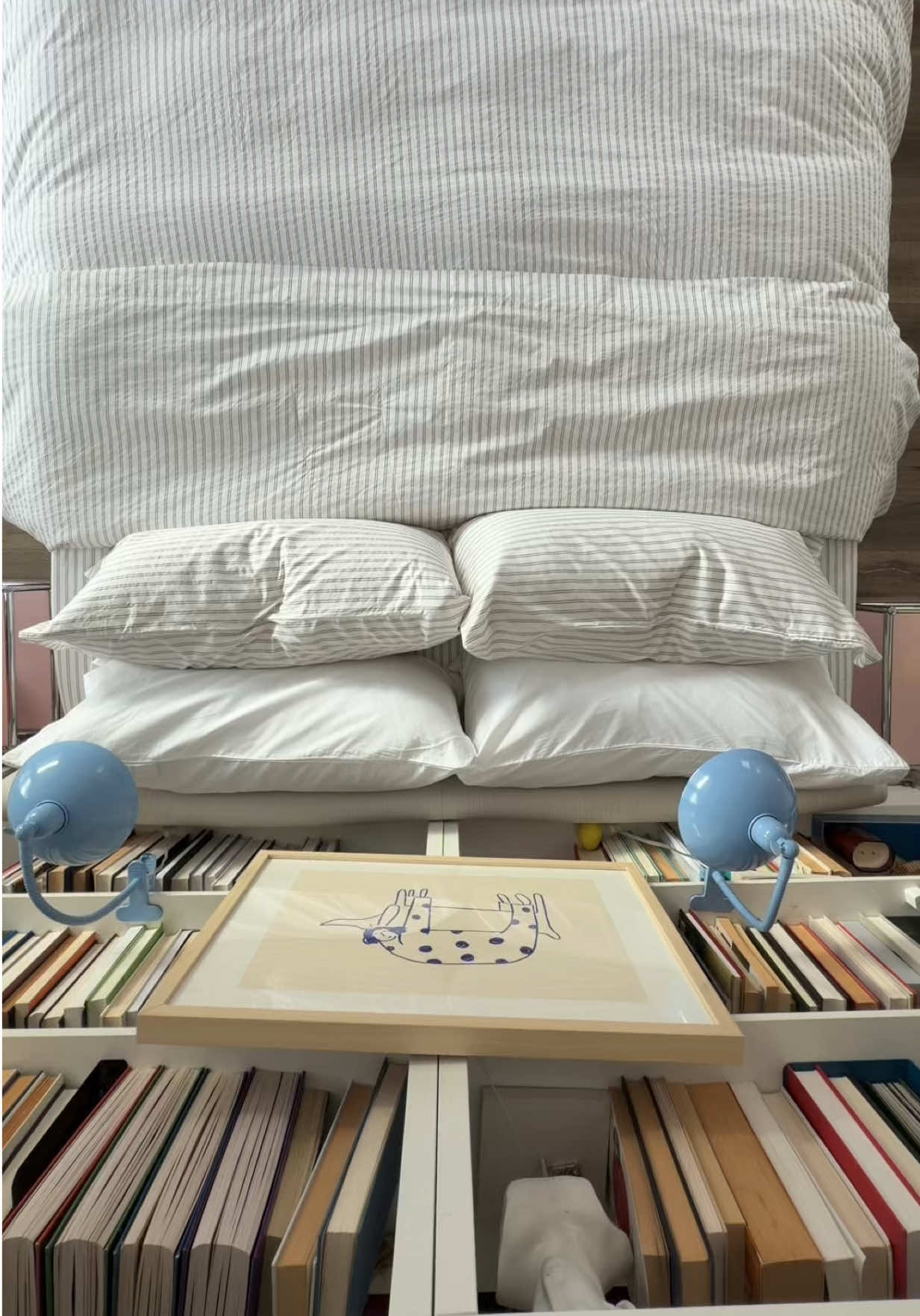TikTok post by @sareishh for Brooklinen. Caption reads: The art of a fluffy bed, perfected. My....