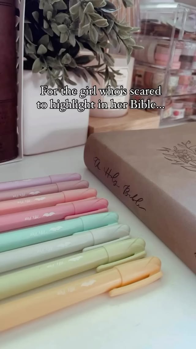 Instagram post by @prettylittlebibles for Mr. Pen. Caption reads: [...] won’t bleed through Bible pages? @gomrpen....