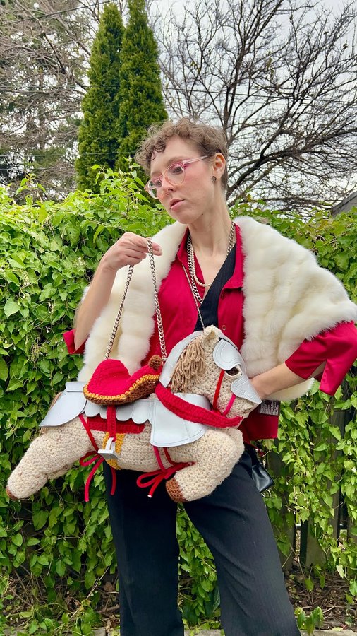 Instagram post by @knottedneon for STUDIOCULT. Caption reads: [...] styling these new screw earrings from....