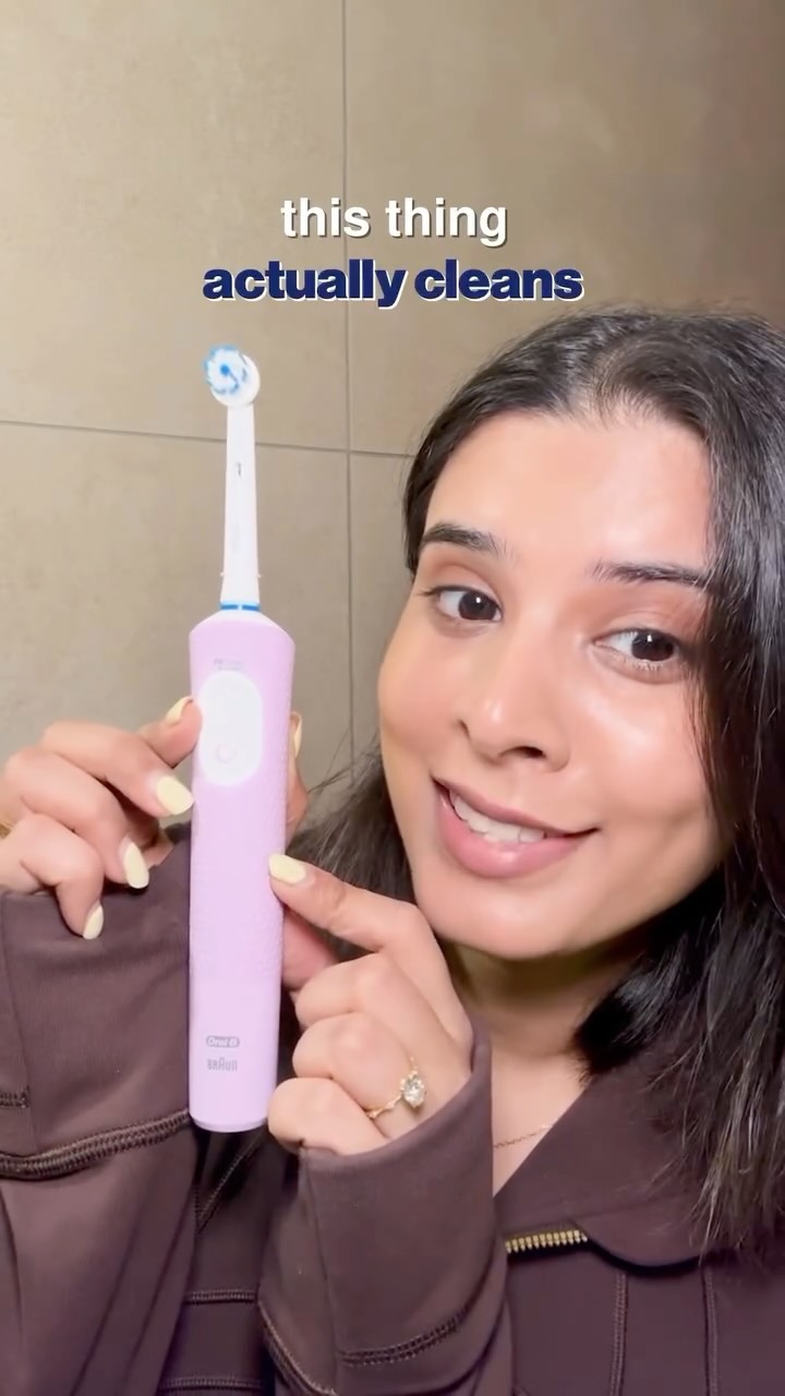 Instagram post by @tanisha_haldia for Oral-B. Caption reads: That “fake clean” feeling? Yeah, been there....