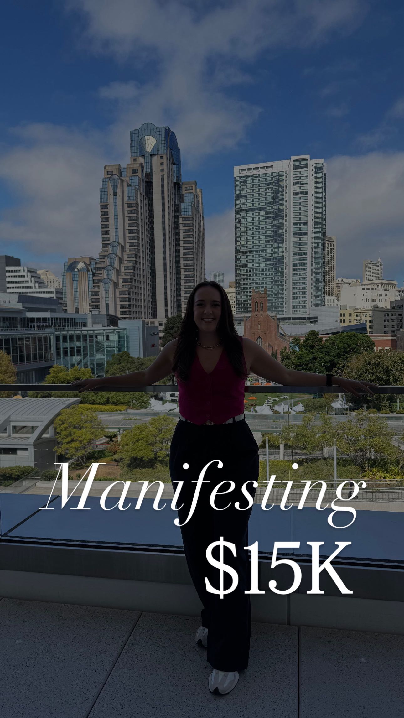 Instagram post by @jessramosdata for HubSpot. Caption reads: Manifesting $15k by being slightly delusional and....