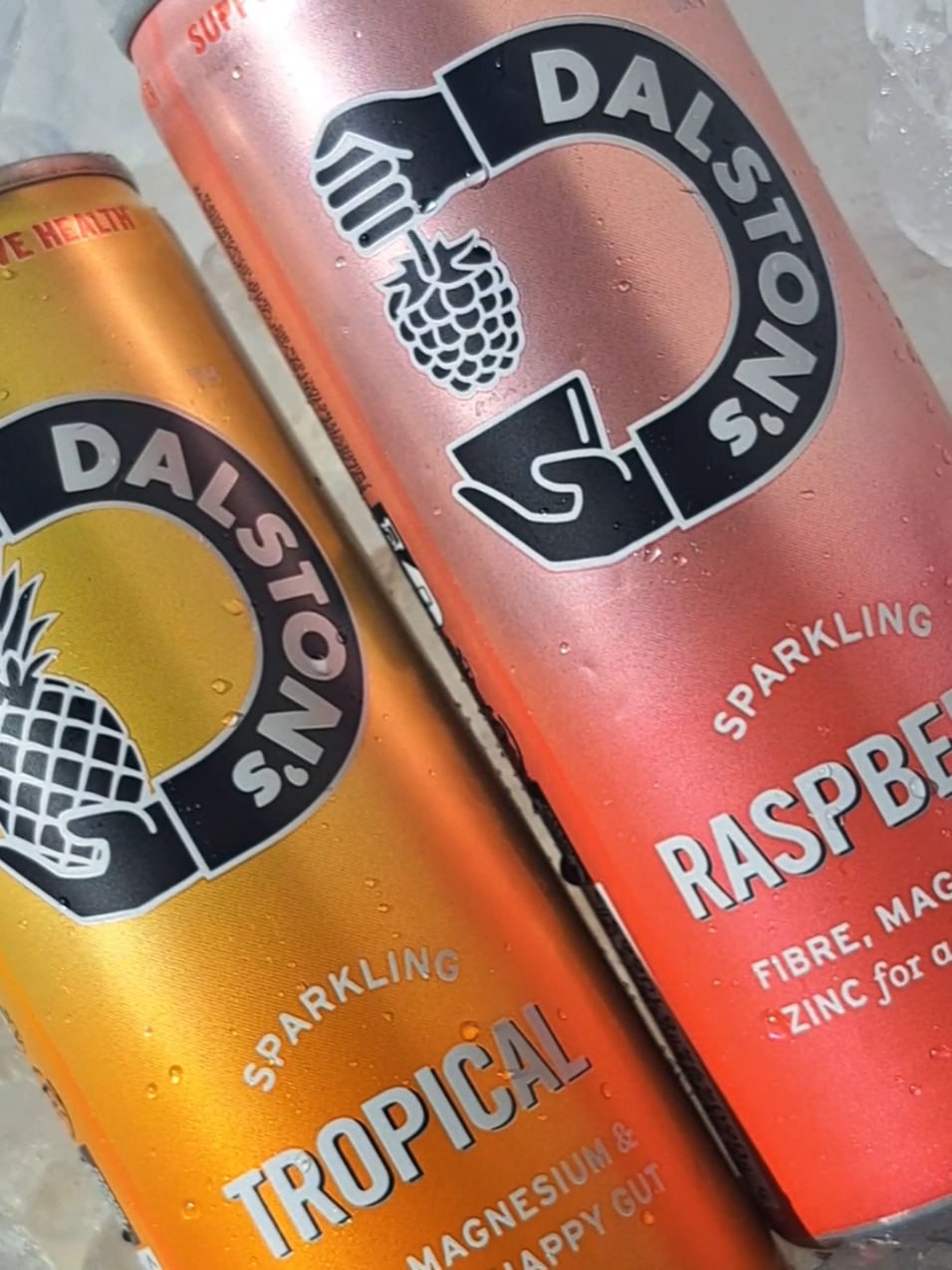 TikTok post by @curatedbyval for Dalston's. Caption reads: Fizzy, fruity, and actually good for you? Yes....