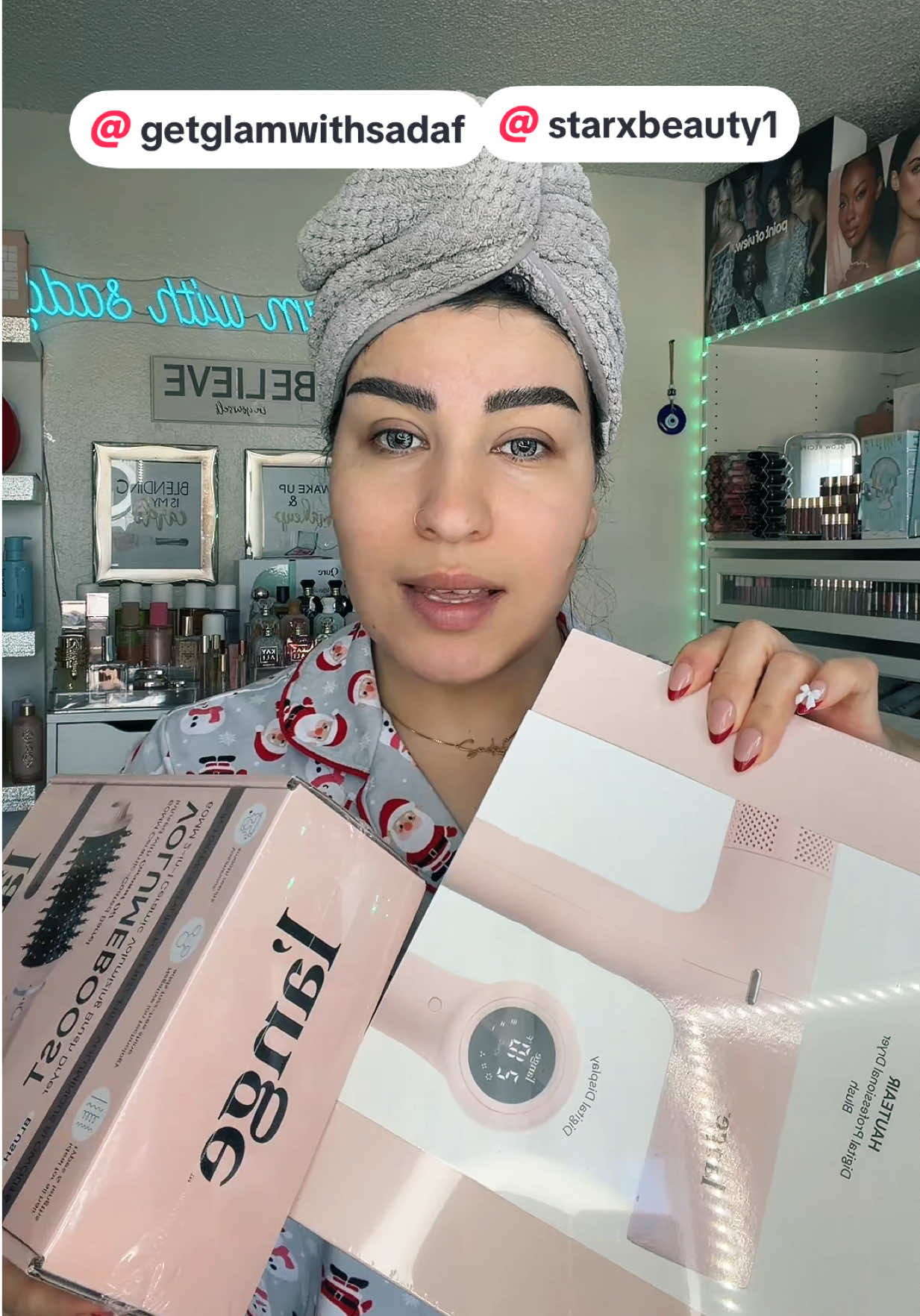 TikTok post by @get_glam_with_sadaf for L'ange Hair. Caption reads: Ty so much @langehair 🥰🫶🥰.