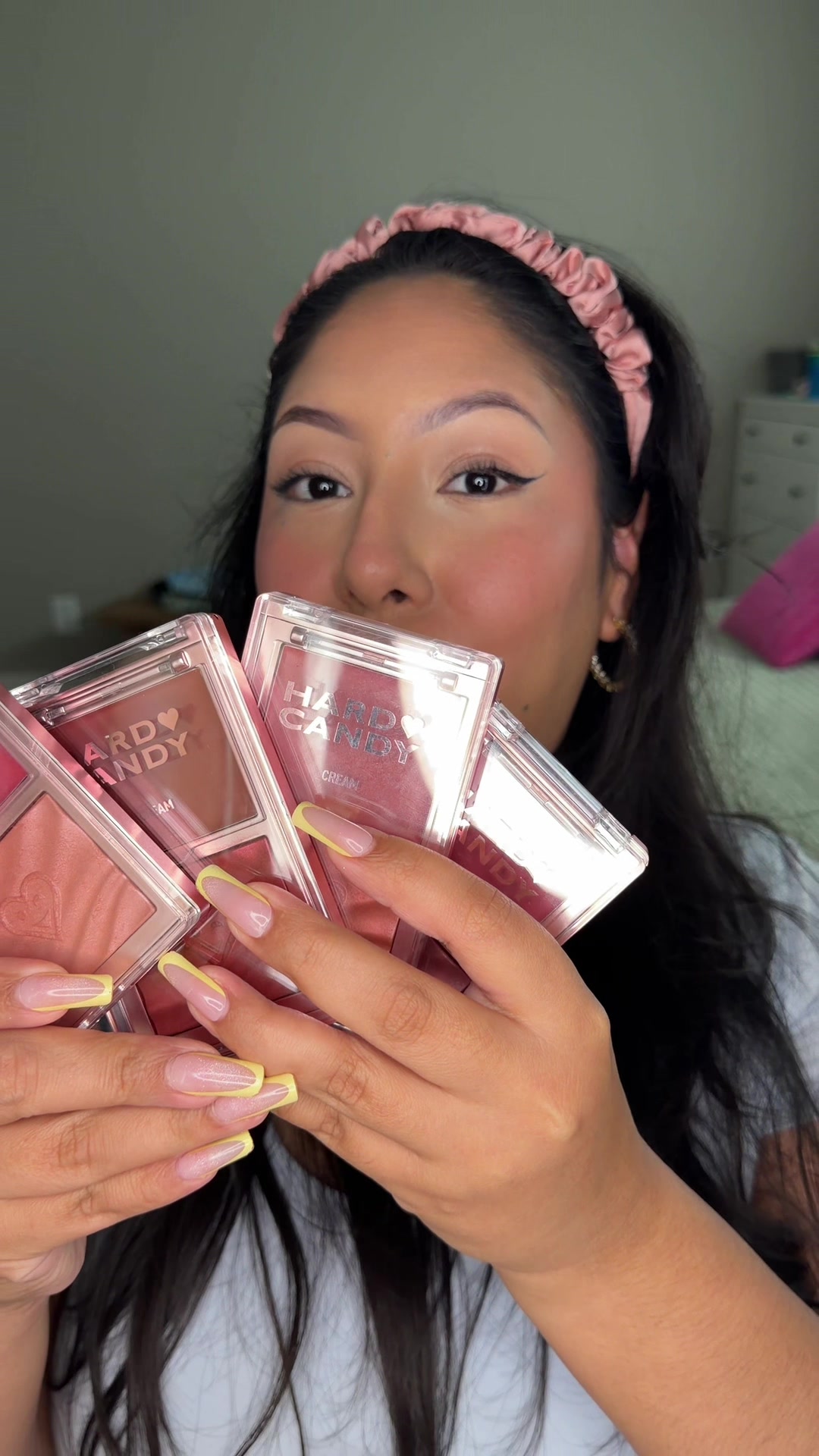 TikTok post by @mynamebeval for Hard Candy. Caption reads: Blushing Baddie on a Budget with the @Hard Candy....