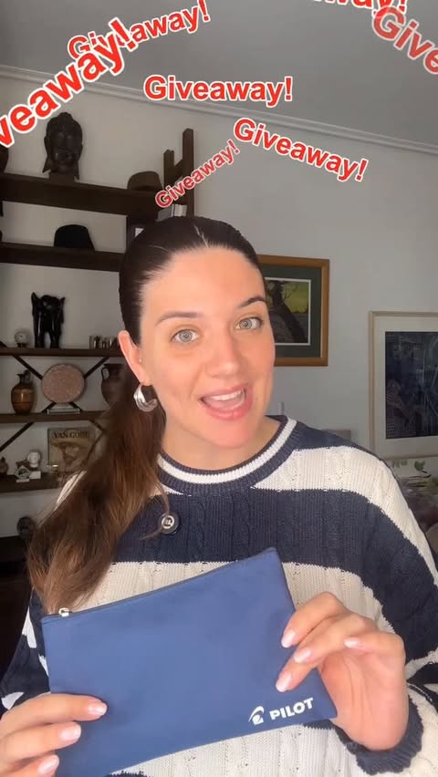 Instagram post by @vasiliki.botsa for Pilot Pen. Caption reads: ✨ Giveaway ✨ Σε συνεργασία με την @pilotpen.greece....