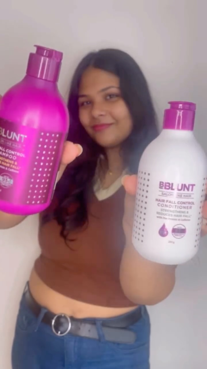 Instagram post by @simran_vish31_ for BBlunt. Caption reads: Stronger roots. Smoother hair. All thanks to....