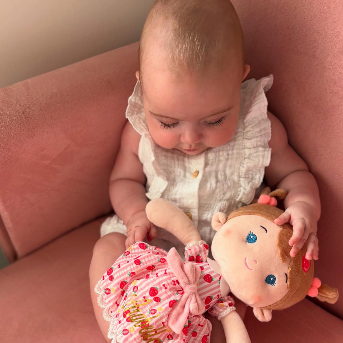 Instagram post by @mumma_andher_minis for Leyadoll. Caption reads: 🍓 Leyadoll 🍓 The perfect gift for any little....