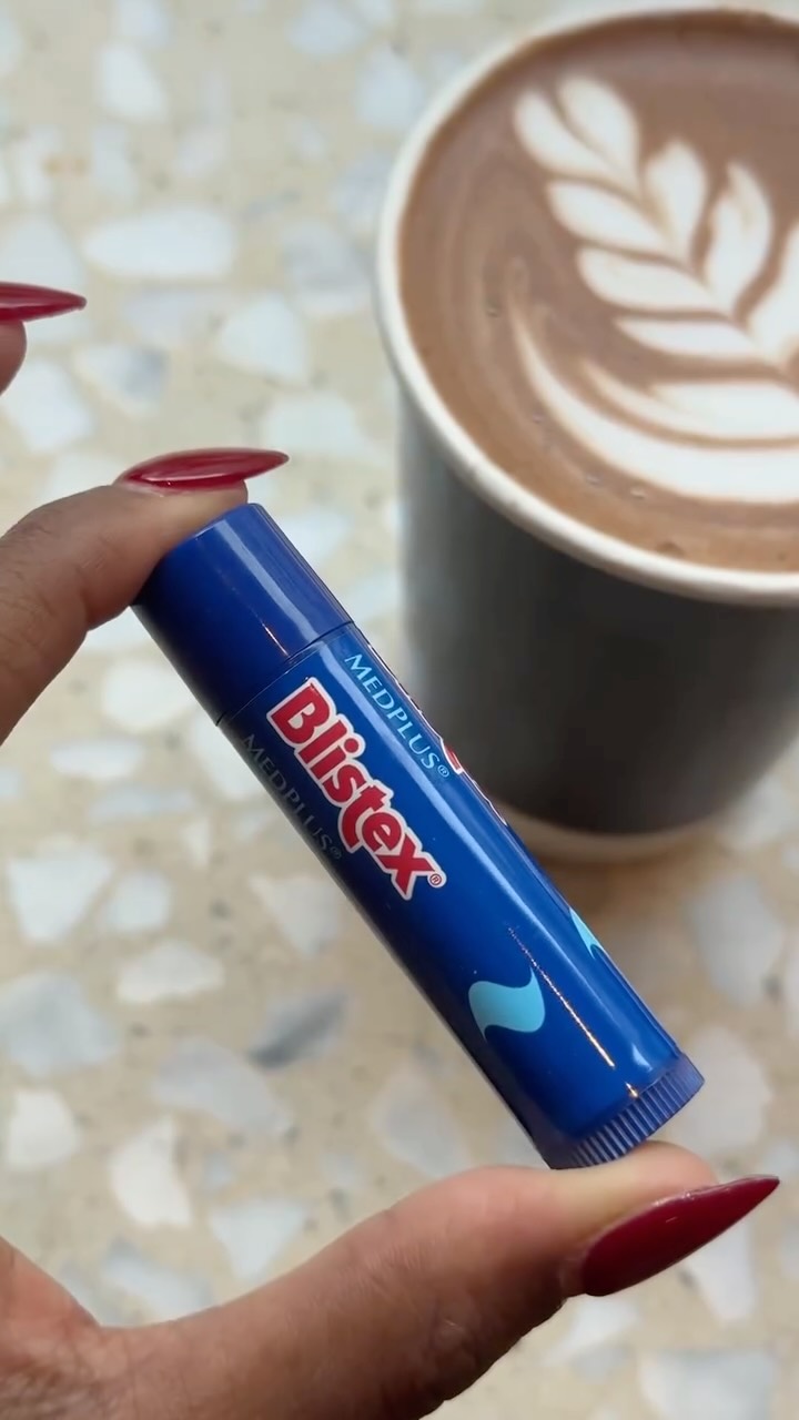Instagram post by @o1gahh for Blistex. Caption reads: [...] I never leave the house without my....