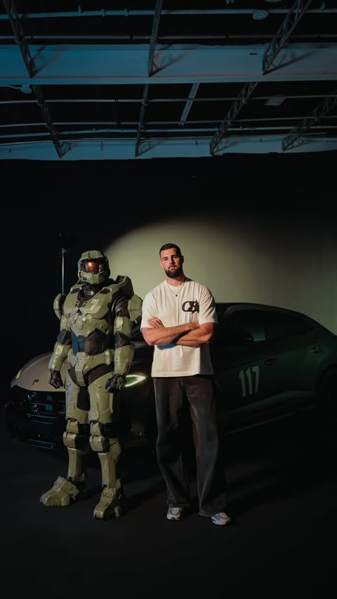 Instagram post by @jordantsanford for Lamborghini. Caption reads: The Lamborghini Urus SE Master Chief 117 Edition.....