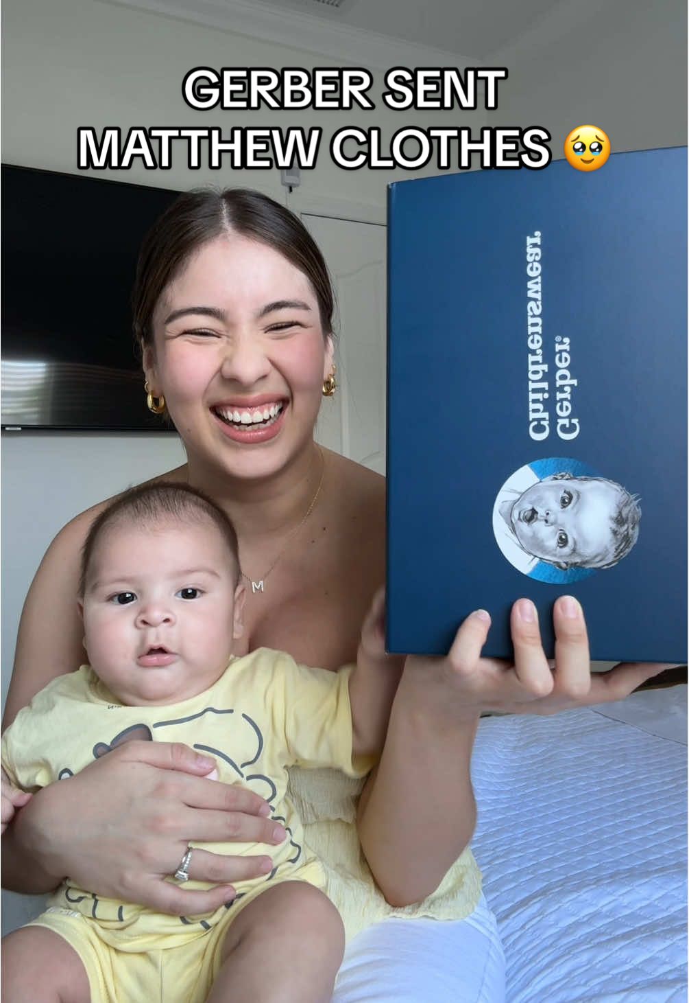 TikTok post by @basicvalentina for Gerber Childrenswear. Caption reads: the cutest clothes ever!!! thank you @Gerber....