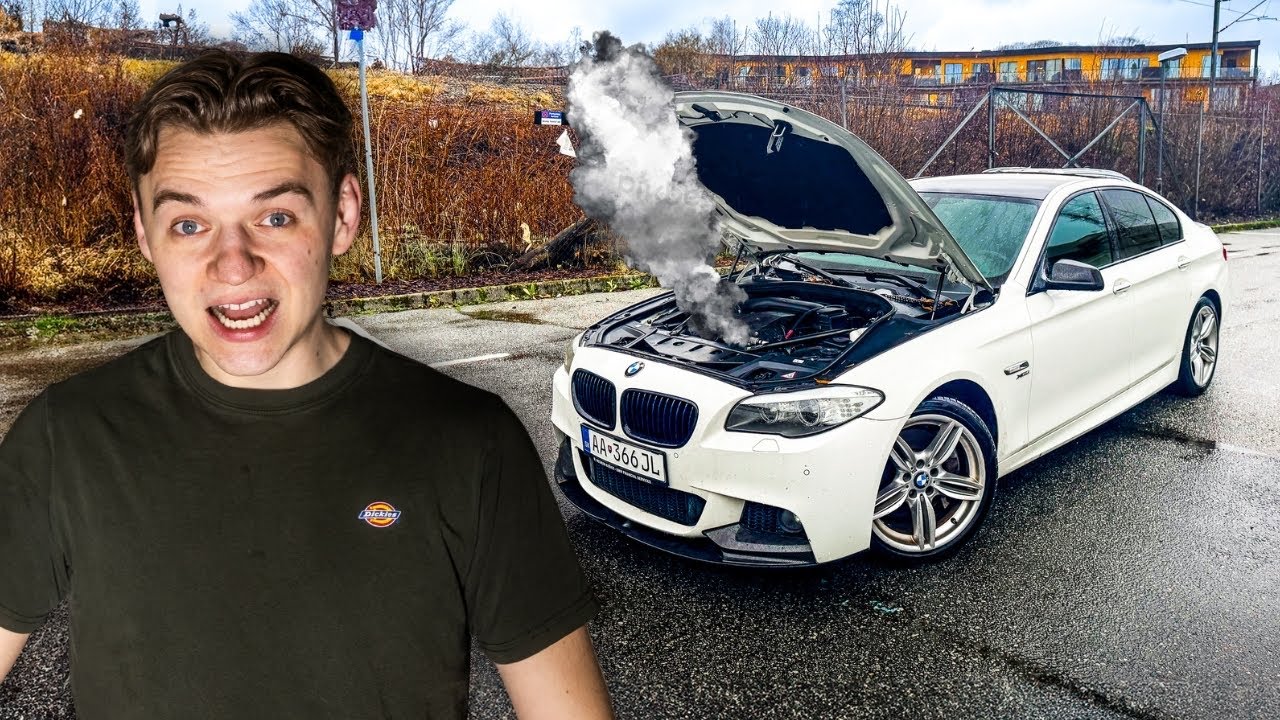 YouTube post by @EMSGARAGEE61 for 3Wliners. Caption reads: BMW 535D for 5500€. It was a mistake....