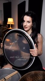 Instagram post by @rajameissner for EVANS Drumheads. Caption reads: AD | the @evansdrumheads EMAD HEAVYWEIGHT is my....