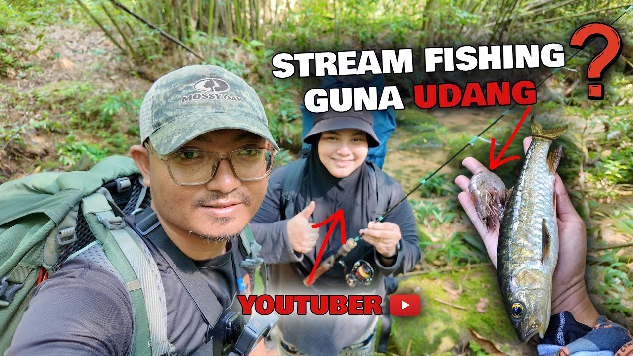 YouTube post by @FrugalCampingMalaysia for Kizer Knives. Caption reads: Man Woman Wild Camping ❗ Sungai Hutan Pergunungan....