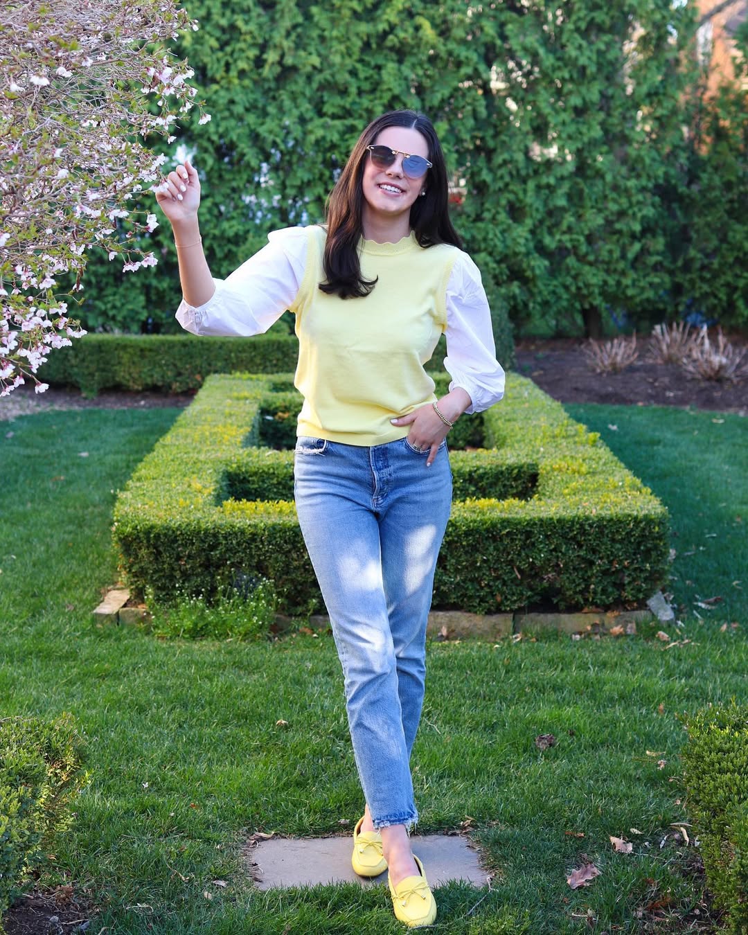 Instagram post by @emilyoandbows for Talbots. Caption reads: Spring is in full bloom and @talbotsofficial has....