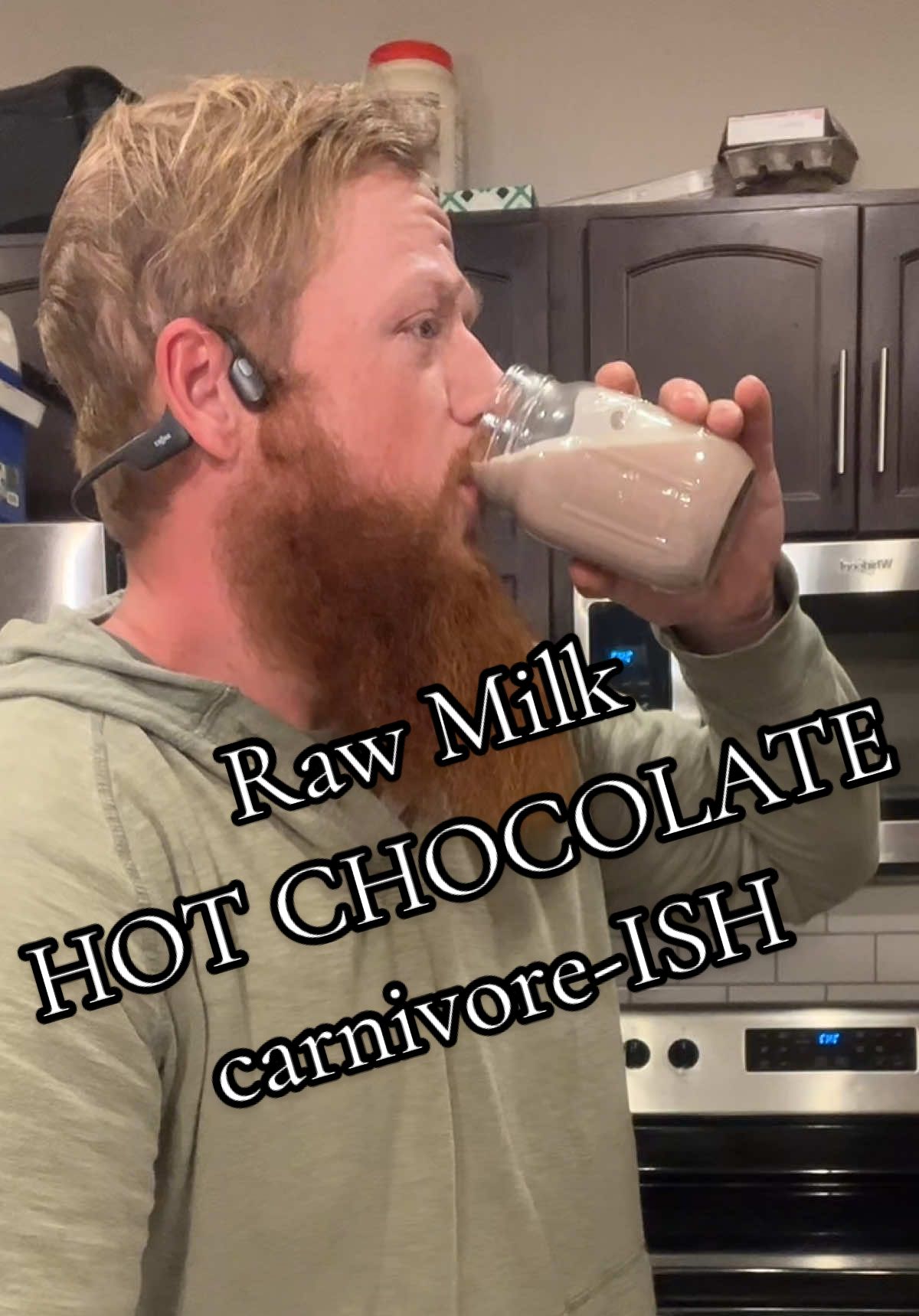 TikTok post by @grant.cummings for Fire Science Nutrition. Caption reads: [...] COWS MILK HOT COCO… #rawmilk @Fire Science....