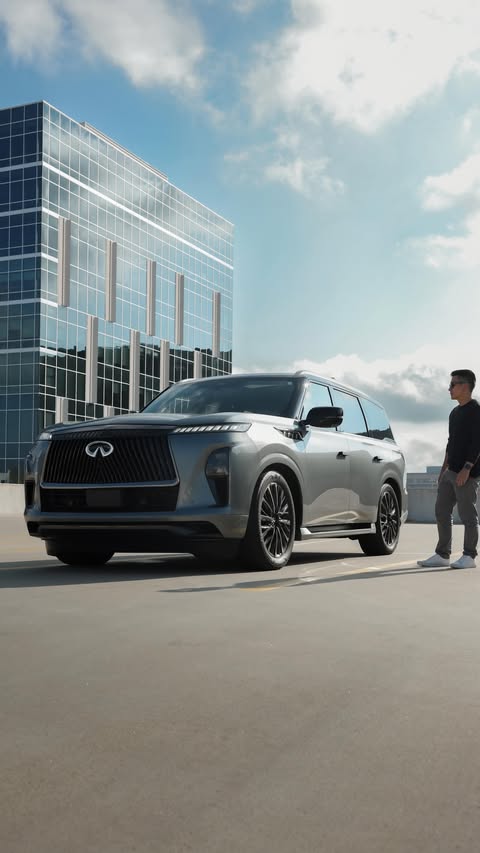 Instagram post by @nvzion for INFINITI USA. Caption reads: The 2026 INFINITI QX80 Autograph redefines luxury....