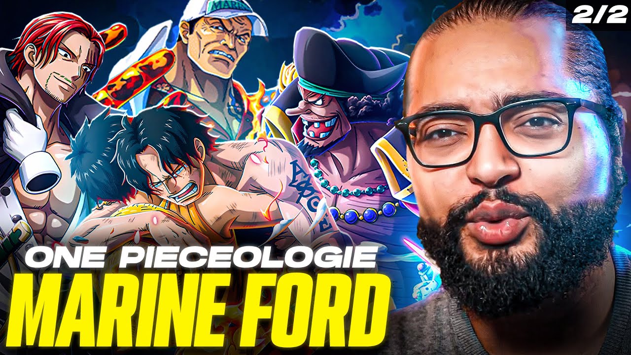 YouTube post by @lechefotaku for WEBTOON. Caption reads: MARINEFORD: ONE PIECE's Biggest Arc Yet? | Part 2.