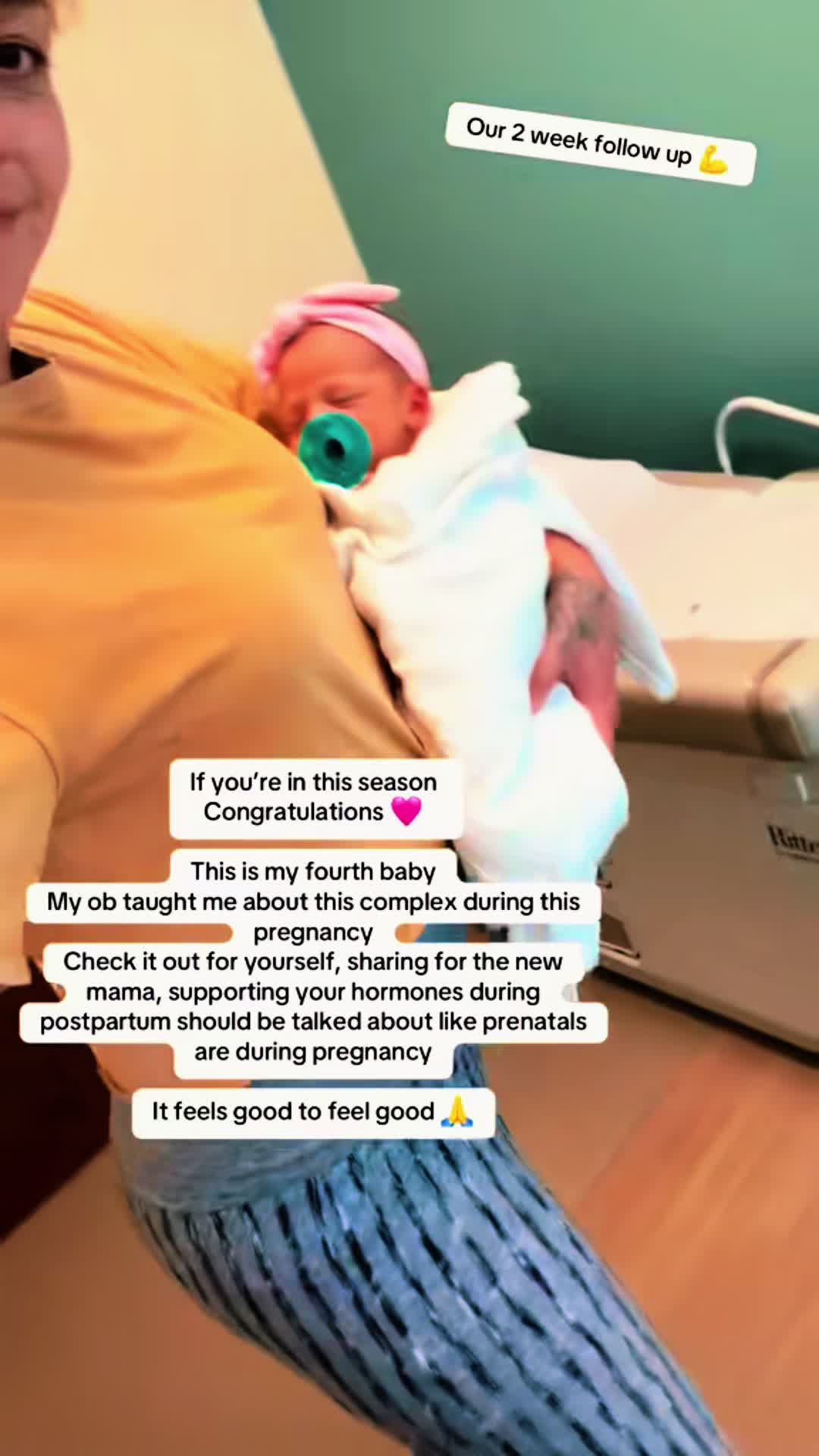 TikTok post by @mama.b261 for Triquetra Health. Caption reads: Hormone support postpartum really needs to be....