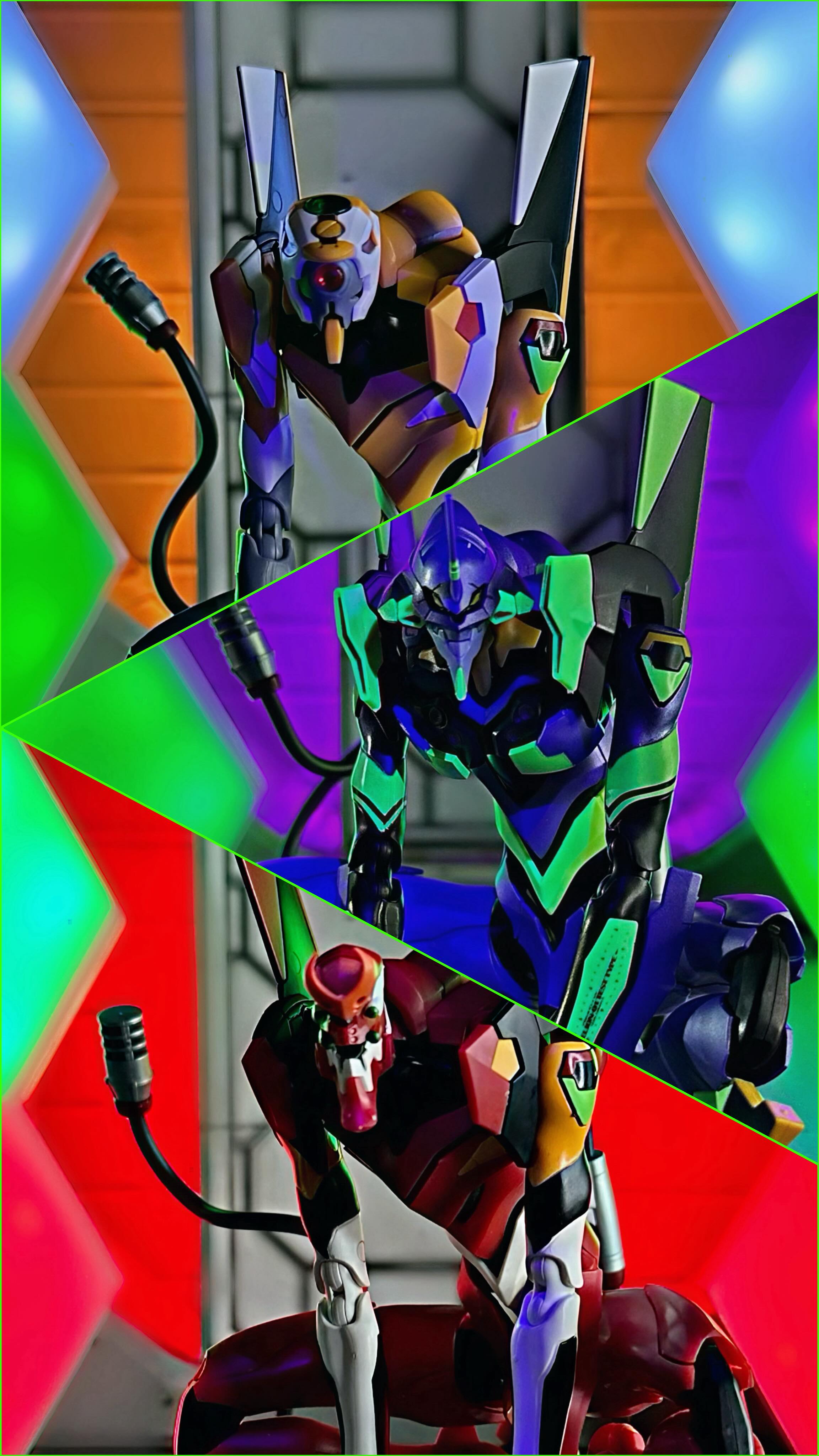 Instagram post by @kltoybox for Entertainment Earth. Caption reads: Blokees Evangelion Prototype-00, Test Type-01, &....