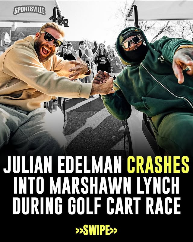 Instagram post by @sportsville for Starbucks. Caption reads: [...] fun with Marshawn out there 😭☕️ @Starbucks....