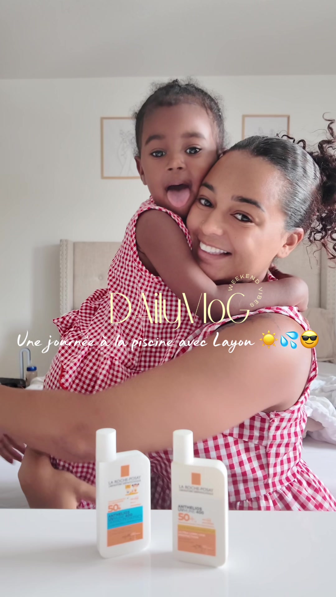 TikTok post by @lailaxsnoop for La Roche-Posay. Caption reads: Moments au soleil avec ma Bestie 🌞 Protéger sa....