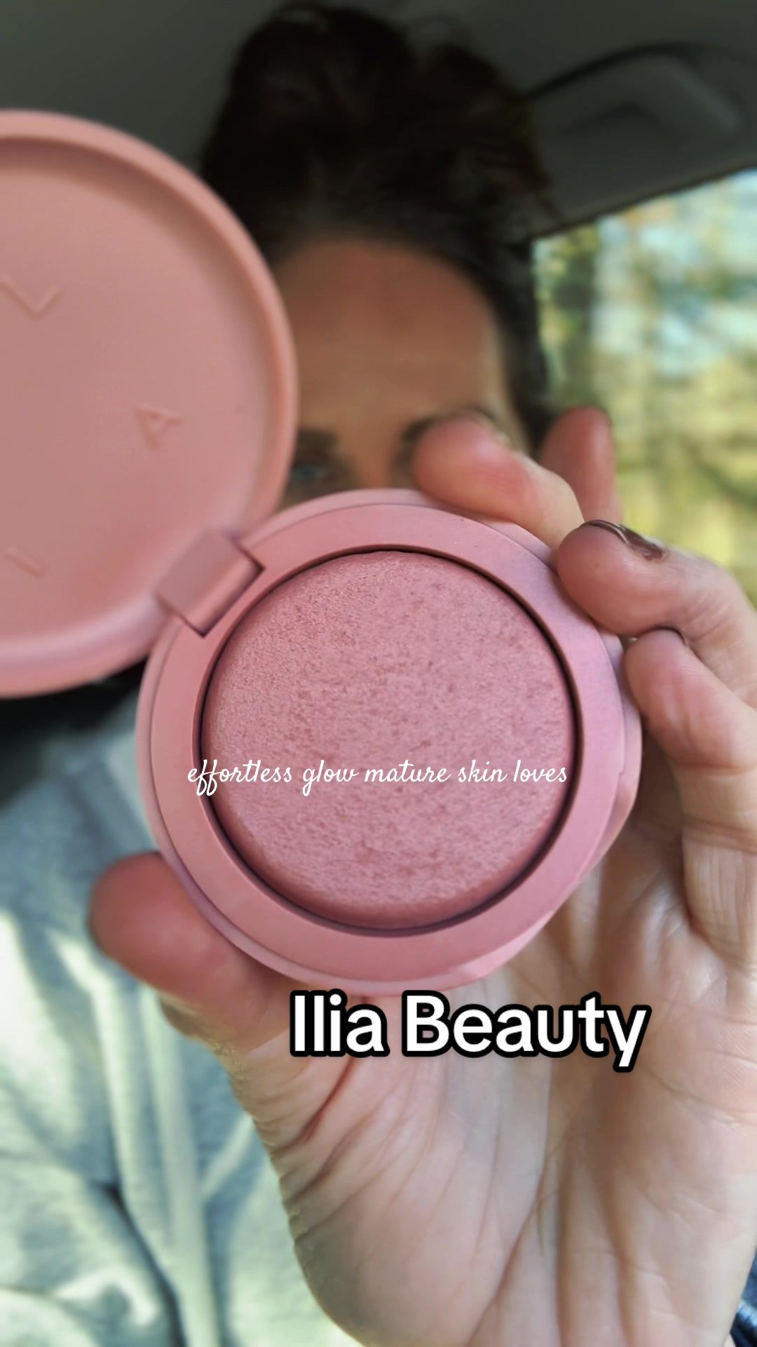 TikTok post by @alanahutto for ILIA Beauty. Caption reads: @ILIA Beauty soft focus blurring blush [...].