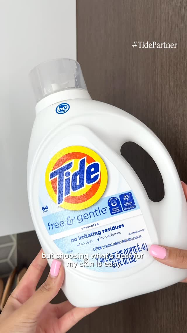 Instagram post by @ohmyletto for Tide. Caption reads: Tide Free & Gentle is safe on my skin, and that’s....