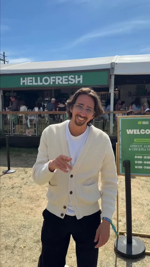 Instagram post by @meals_by_cug for HelloFresh US. Caption reads: 3 days of music, vibes, and delicious food from....