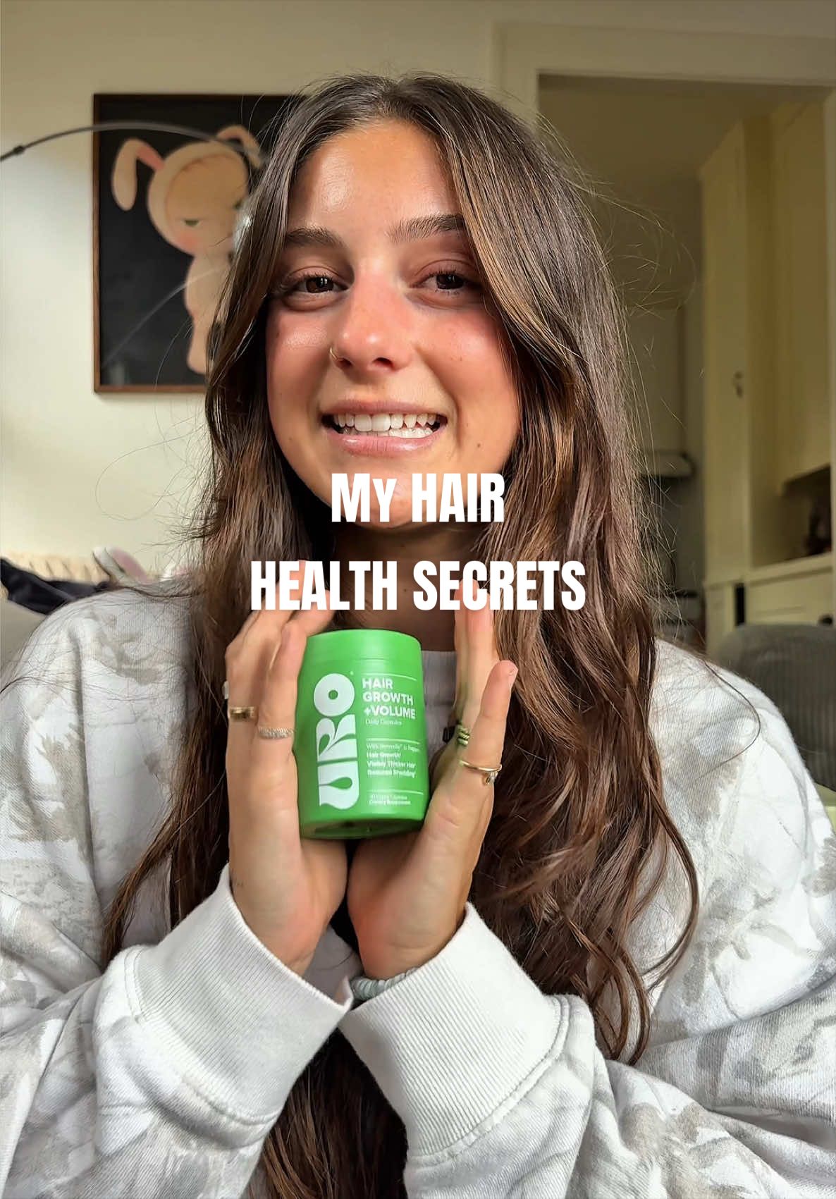 TikTok post by @sophmosca for O Positiv. Caption reads: [...] to support your hair health at opositiv.com....