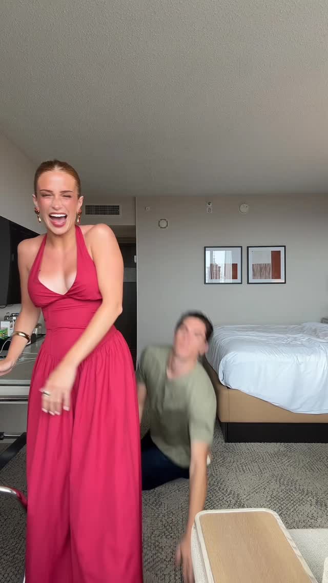 Instagram post by @sarah_wolak for REVOLVE. Caption reads: [...] anniversary dinner 🥹❤️ #revolveambassador.