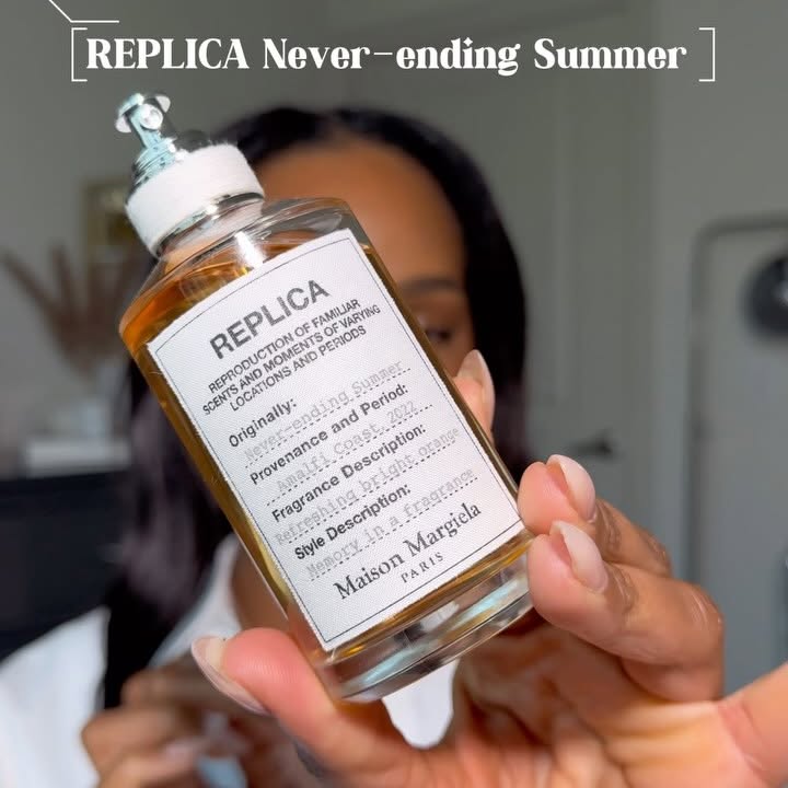 Instagram post by an influencer for Maison Margiela Fragrances. Caption reads: [...] summer of memories?....