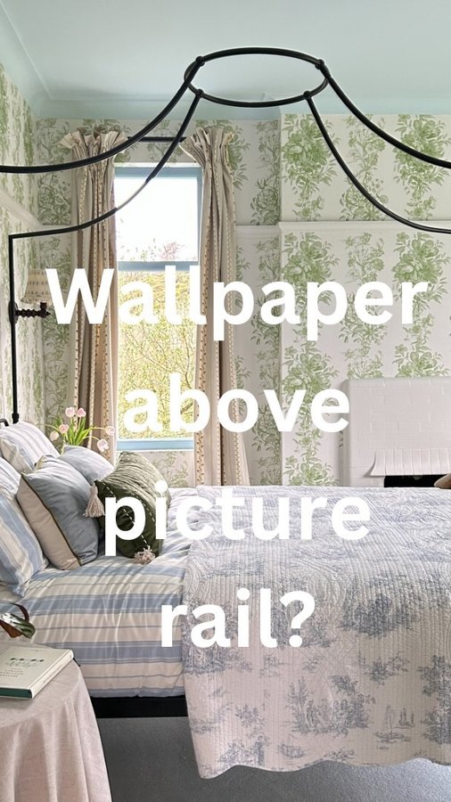 Instagram post by @overdale_house for Livette's Wallpaper. Caption reads: We have picture rails in most of our rooms and I....