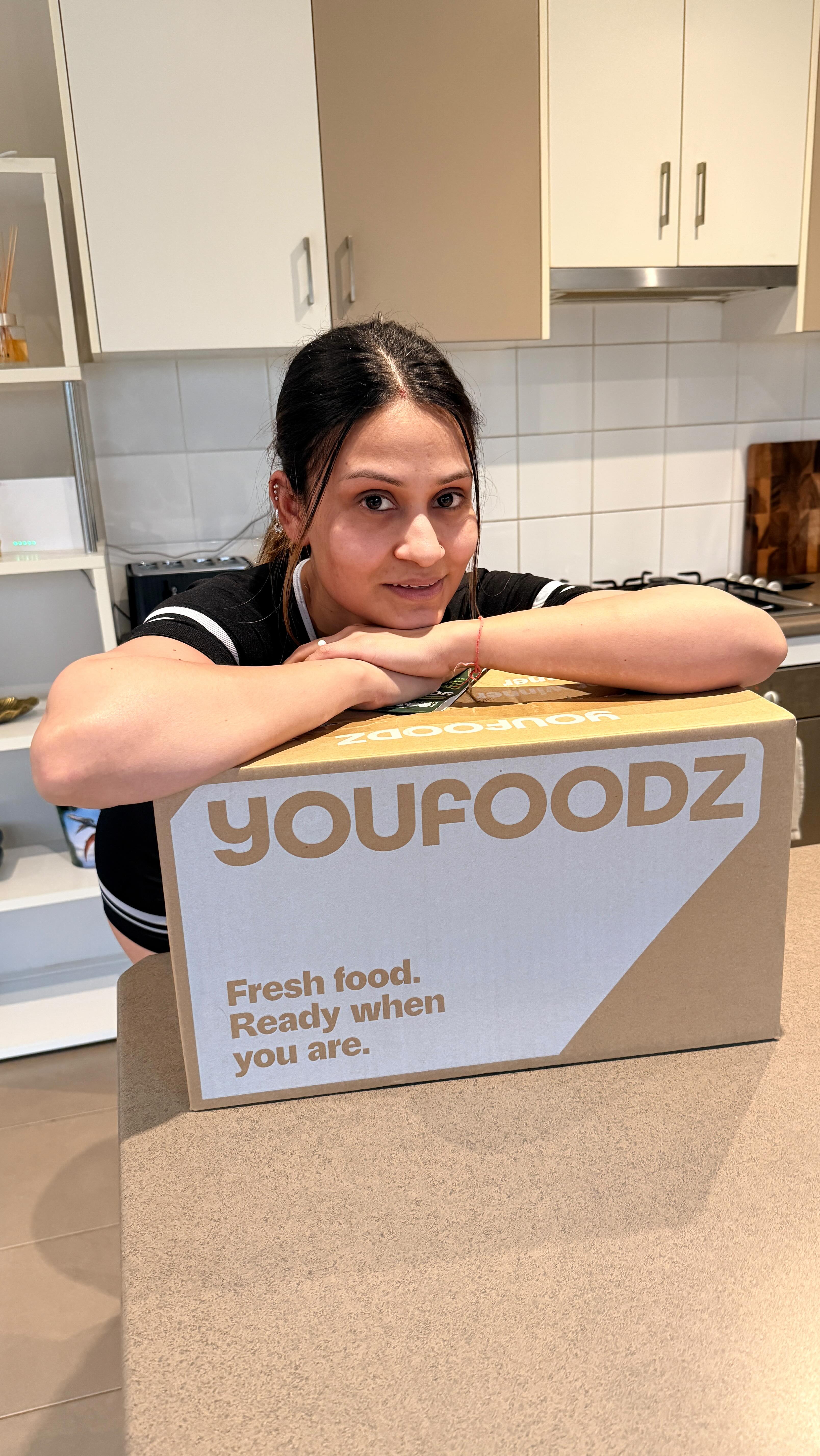 Instagram post by @mahima_s2711 for Youfoodz. Caption reads: Healthy meals that won’t break the bank? Yes,....