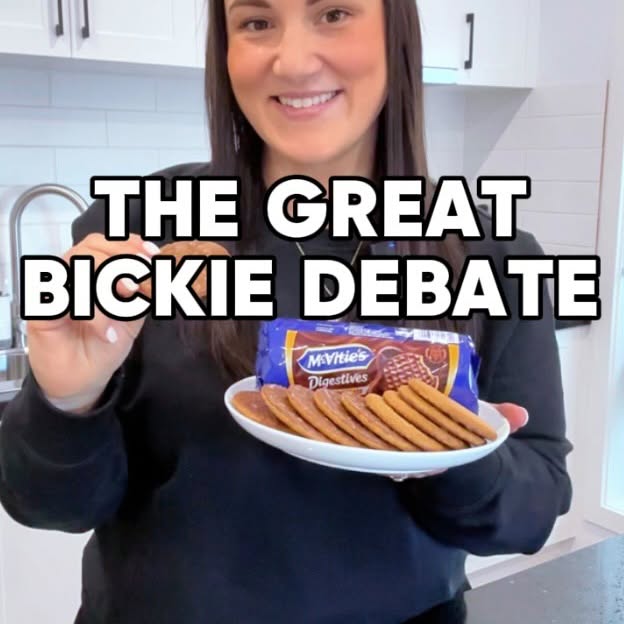 Instagram post by @snackreviews_aus for McVitie's. Caption reads: Is there a right way to eat @mcvities_anz Milk....