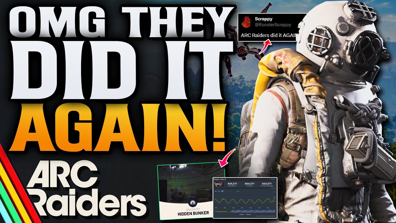 YouTube post by @cloudplays for Instant Gaming. Caption reads: ARC Raiders DOES IT AGAIN! New Content! & New....