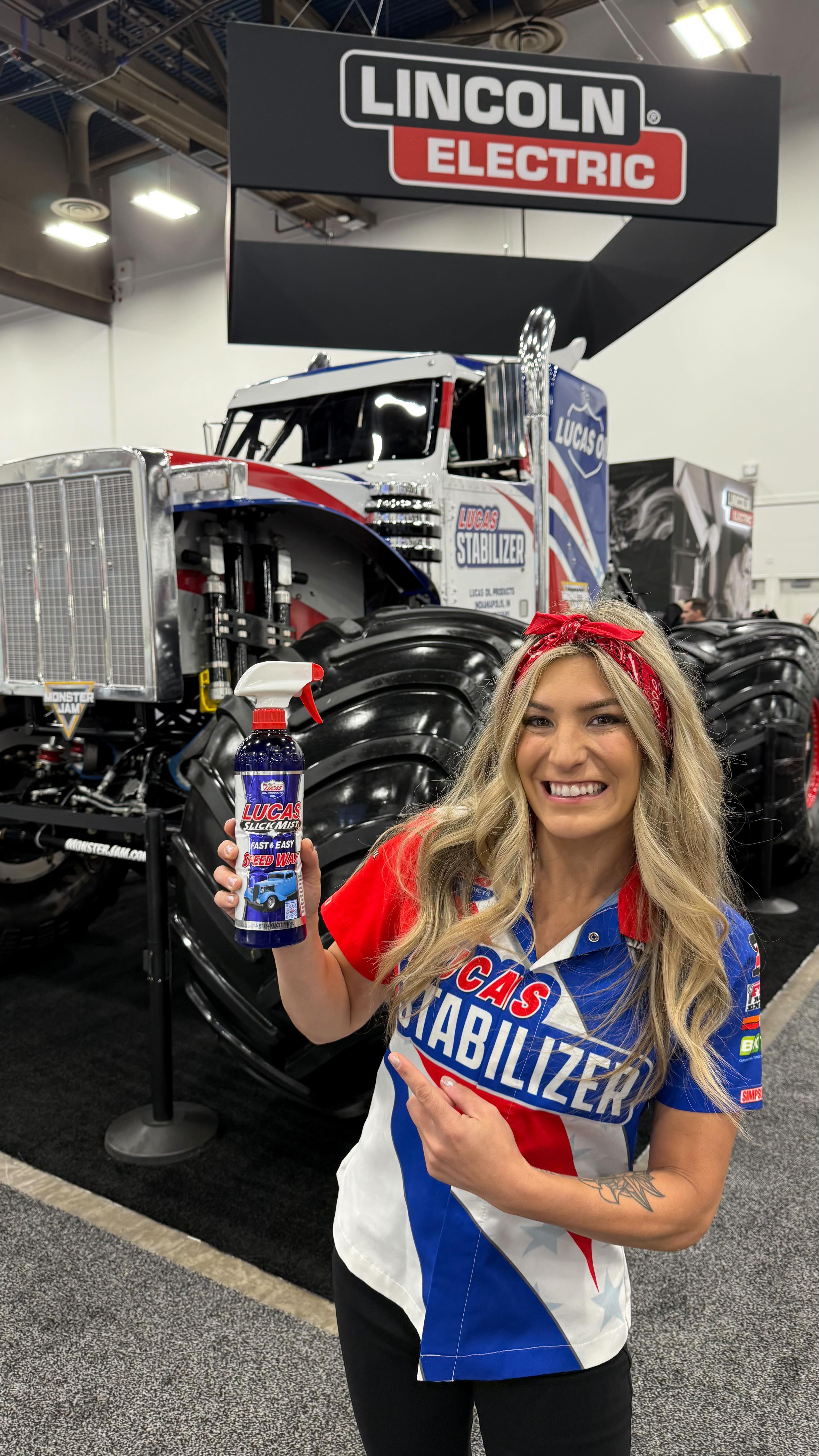 Instagram post by @cynthiagauthier for Lincoln Electric. Caption reads: Dream come true to have the Lucas Stabilizer....