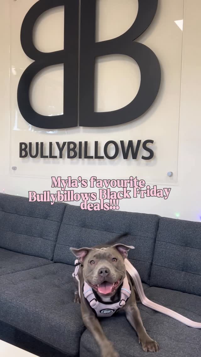 Instagram post by @myla.thebluestaffy for BullyBillows. Caption reads: my favourite @bullybillows deals!!🩷
dont miss out....