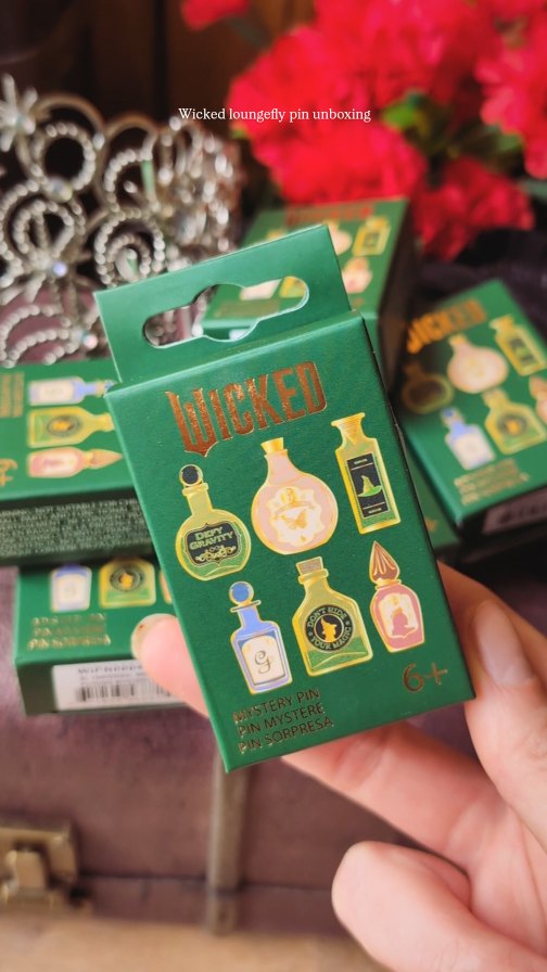 Instagram post by @raeofwonder for Get Ready Comics. Caption reads: I love these little Wicked potion mystery pins by....