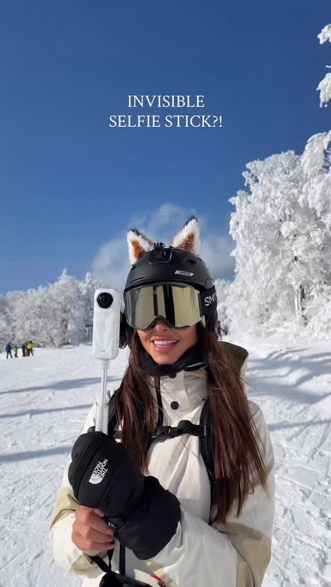 Instagram post by @carolchafauzer for Insta360. Caption reads: First time in Japan with @insta360 X5 🇯🇵🏂 Use....