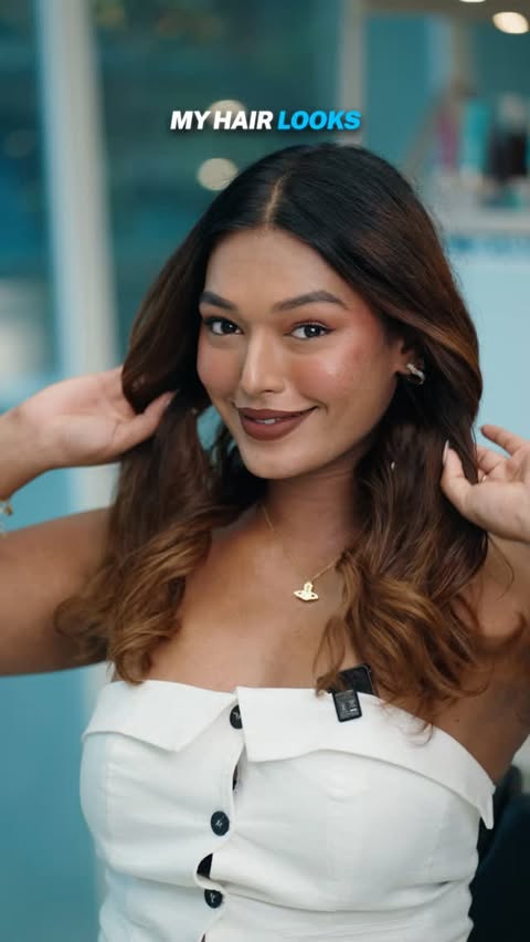 Instagram post by @sarahsaroshh for Moroccanoil. Caption reads: Lightweight. Nourishing. Effortless ✨
Loving the....