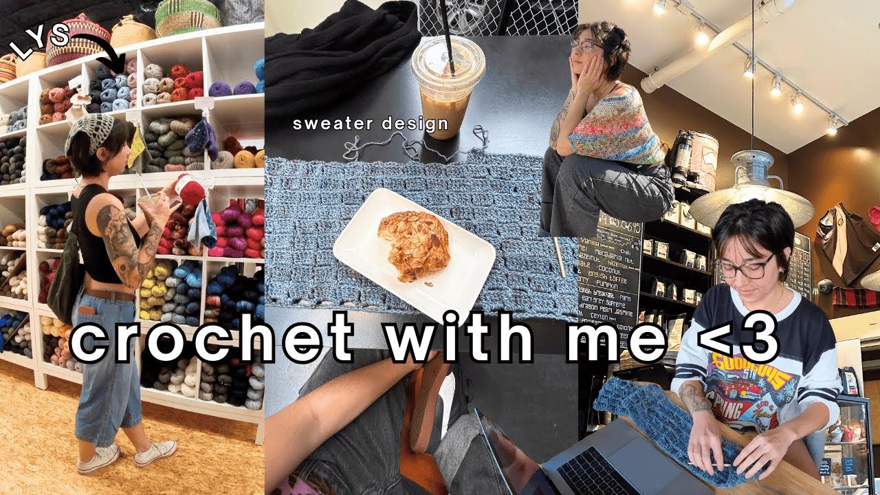YouTube post by @itserinb for Darn Good Yarn. Caption reads: a few days crocheting in boston | fall sweater....